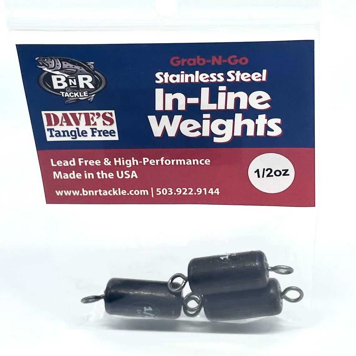 Steel In-Line Fishing Weights | Grab-n-Go Packs