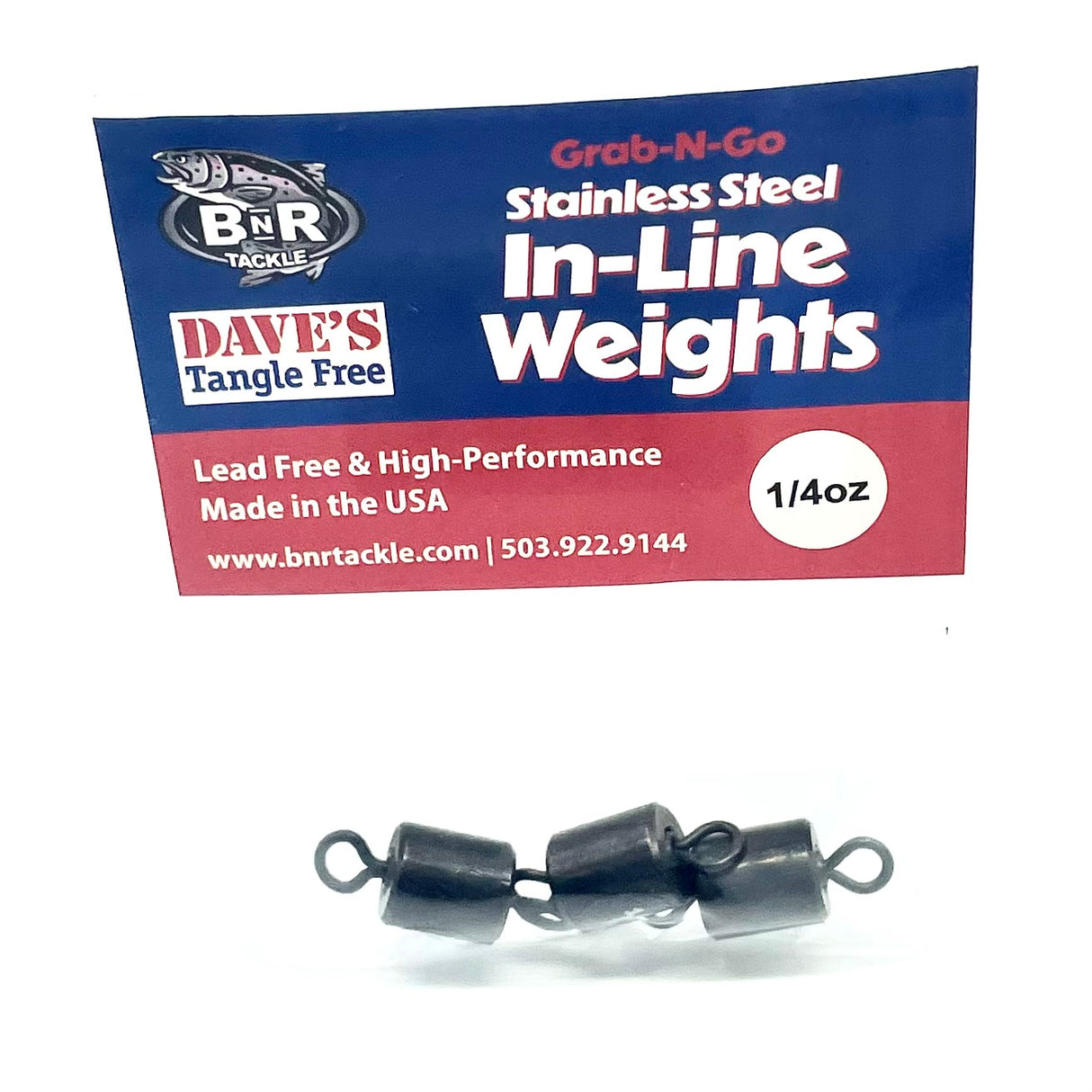 Steel In-Line Fishing Weights | Grab-n-Go Packs