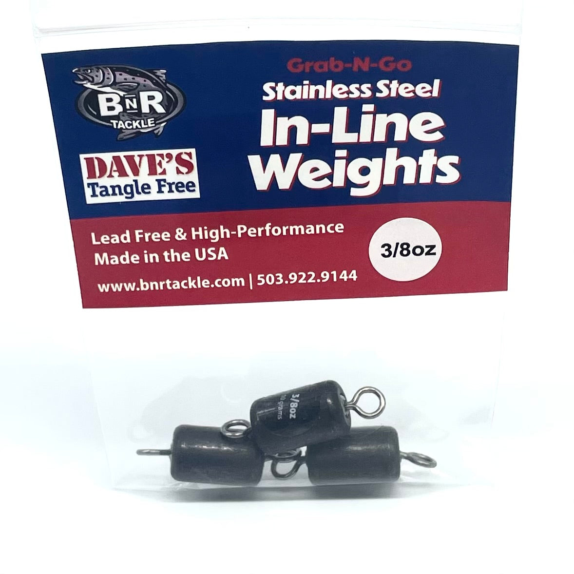 Steel In-Line Fishing Weights | Grab-n-Go Packs