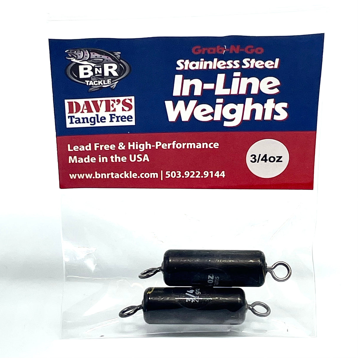 Steel In-Line Fishing Weights | Grab-n-Go Packs