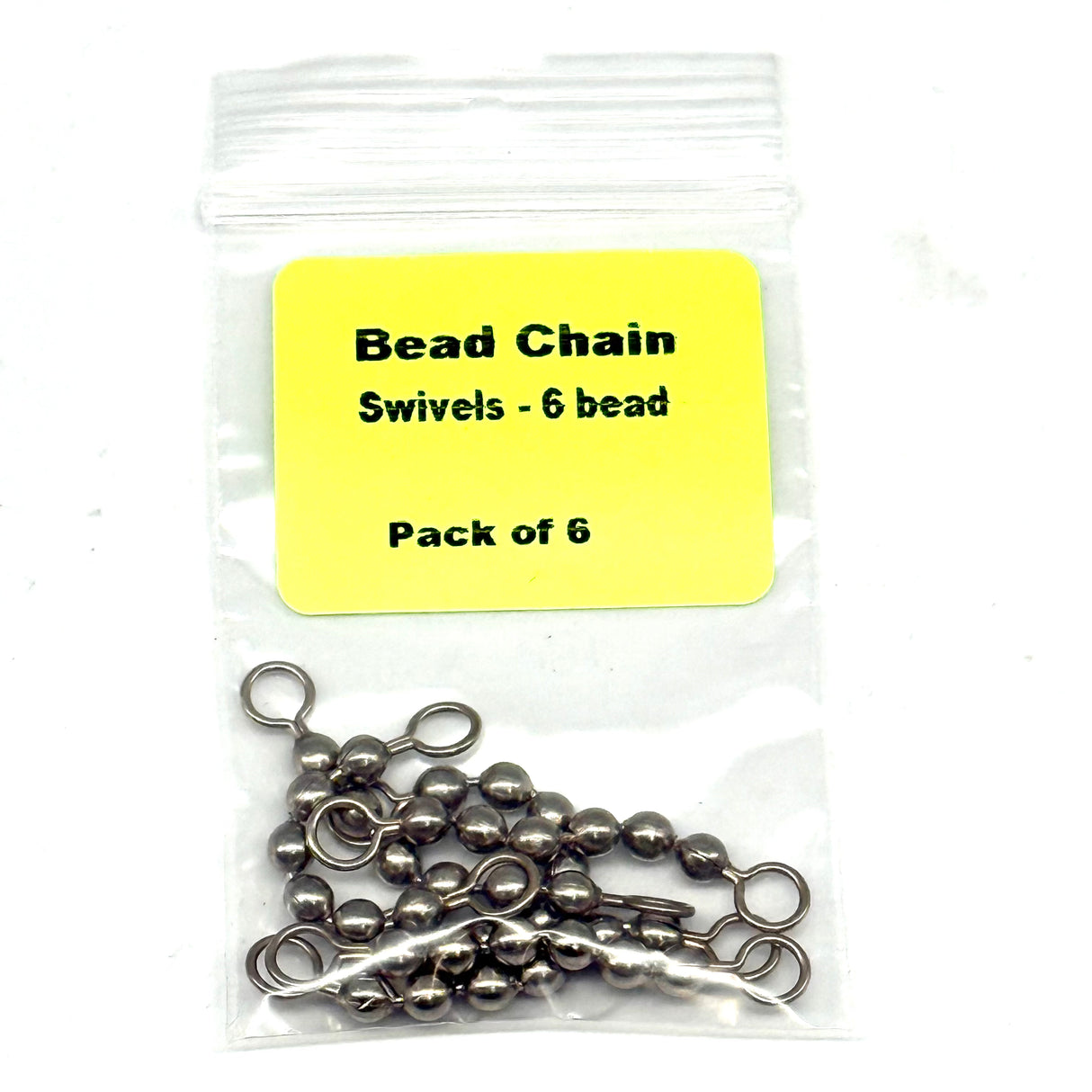 Bead Chain Swivels - Six Beads (6 pk)