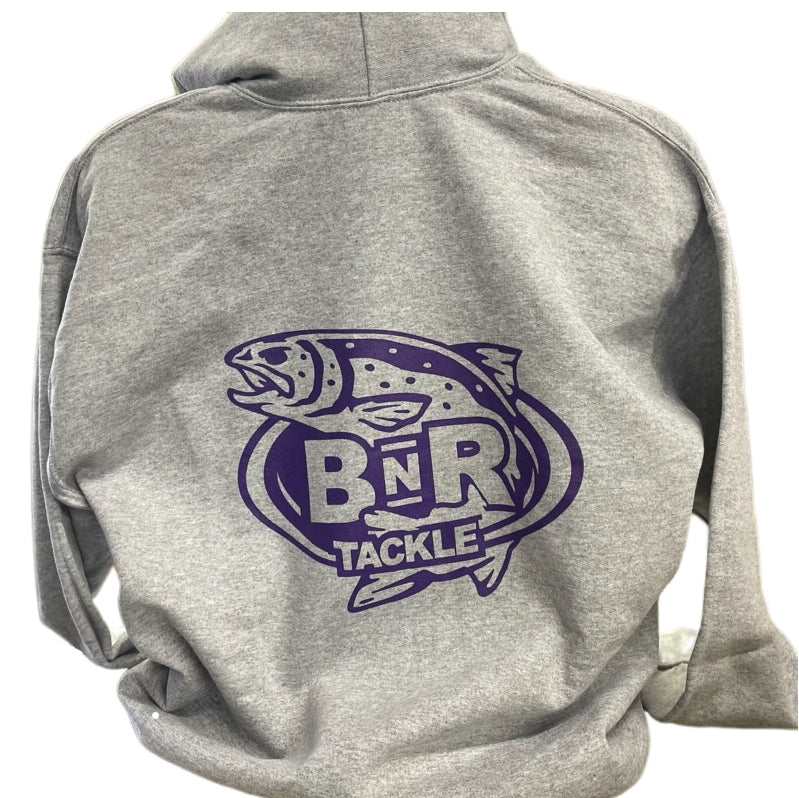 Gray Hoodie with Purple Logo