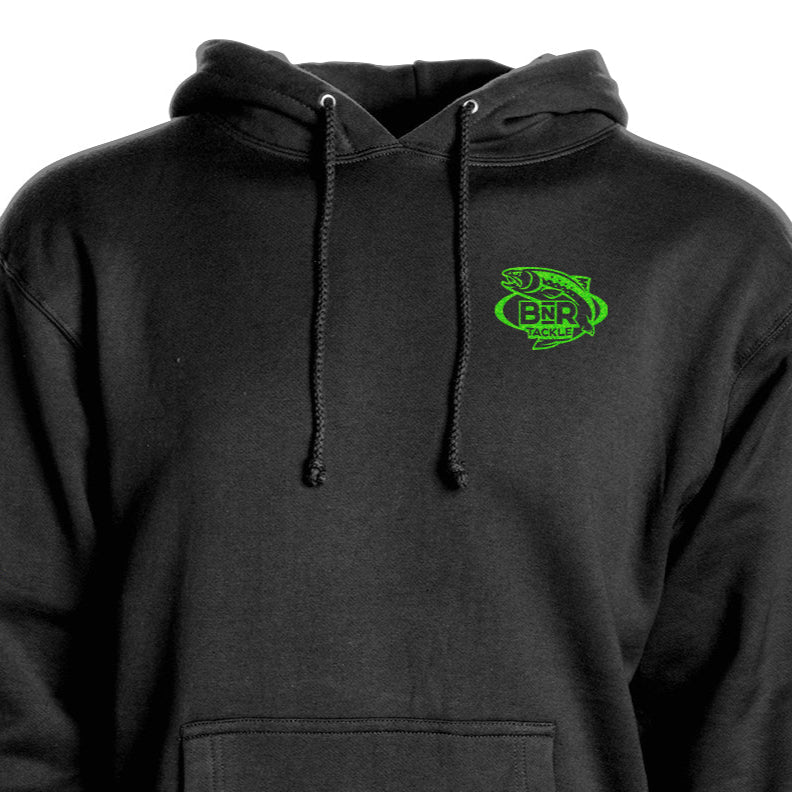 Black-Green Hoodie Front