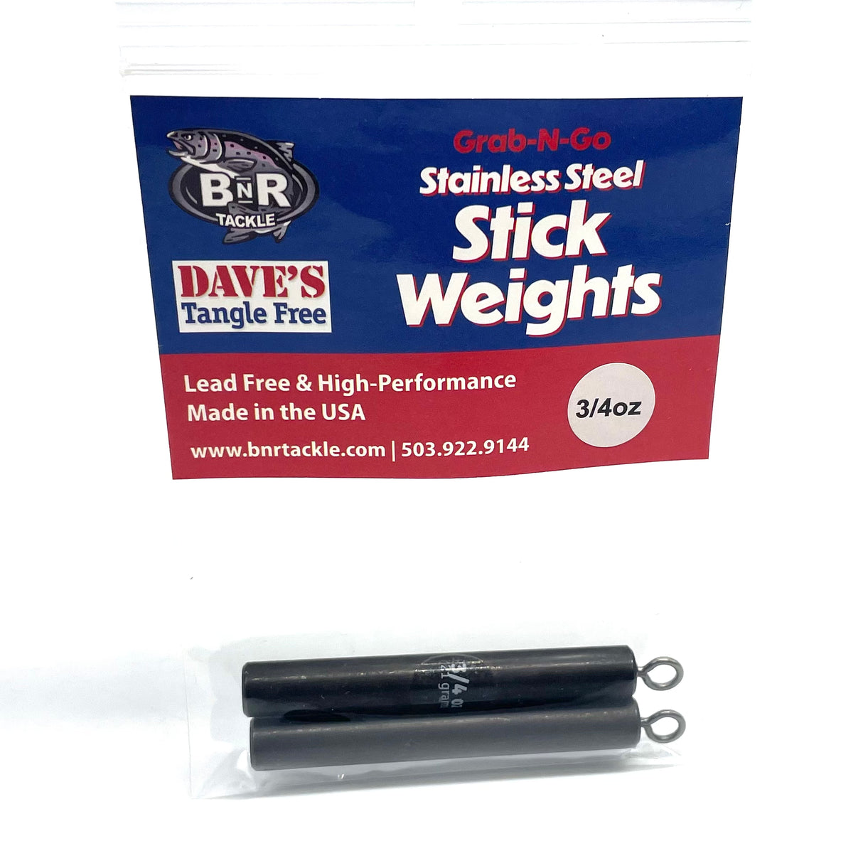 Steel STICK Fishing Weights | Grab-n-Go Packs