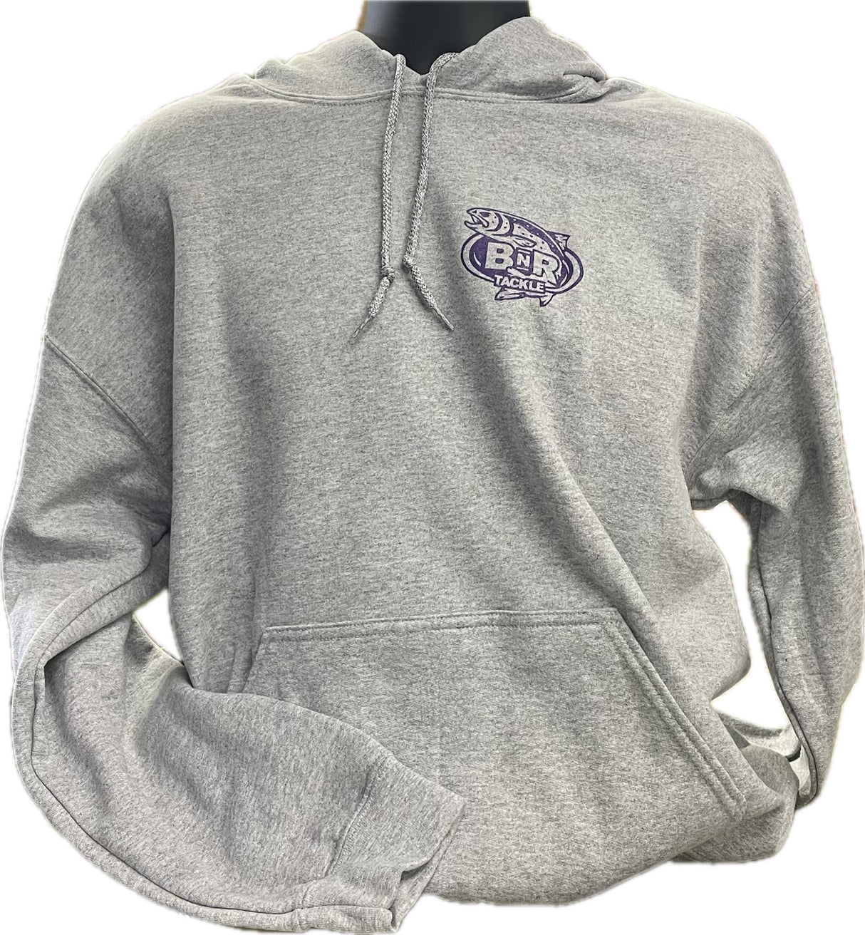Gray Hoodie with Purple Logo