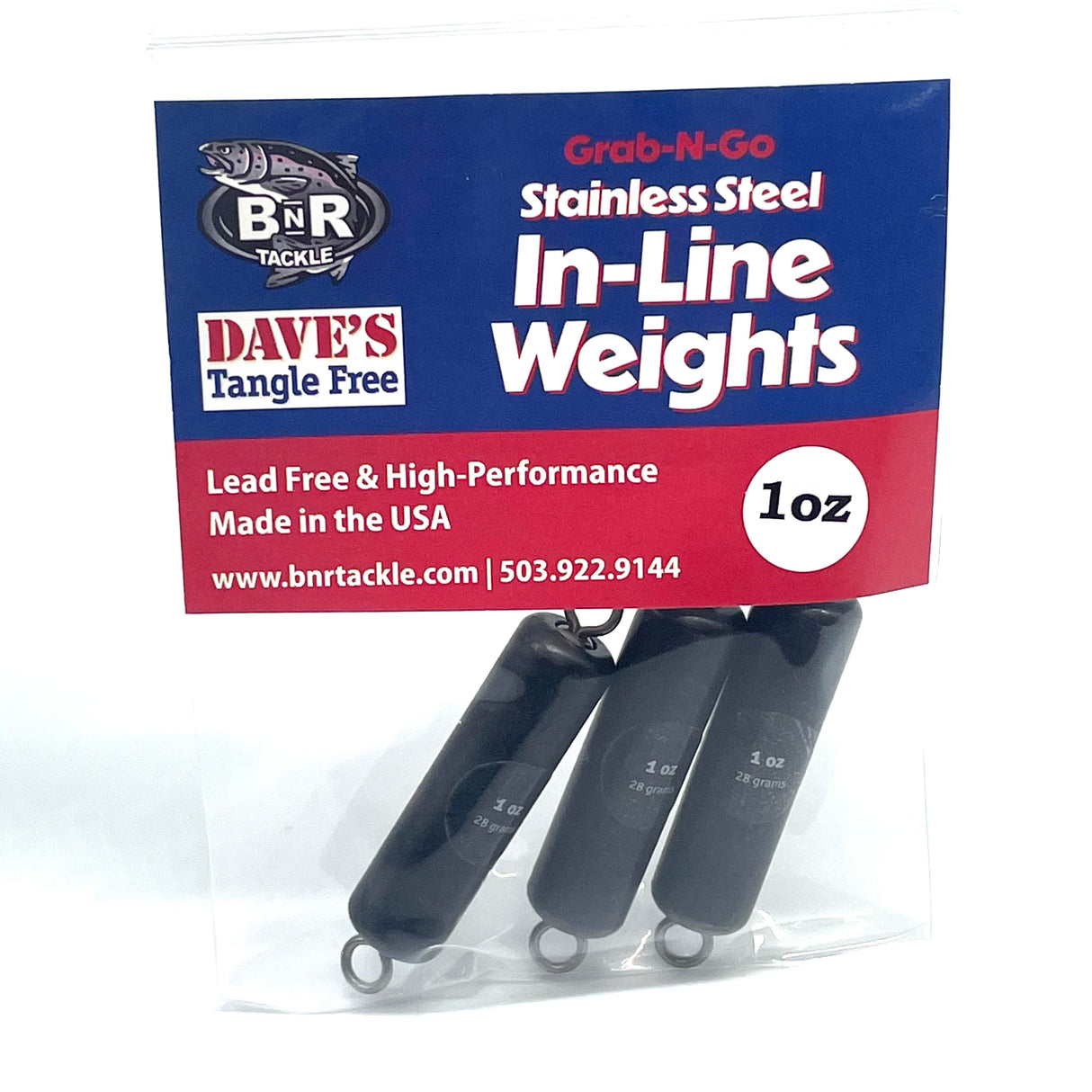 Steel In-Line Fishing Weights | Grab-n-Go Packs