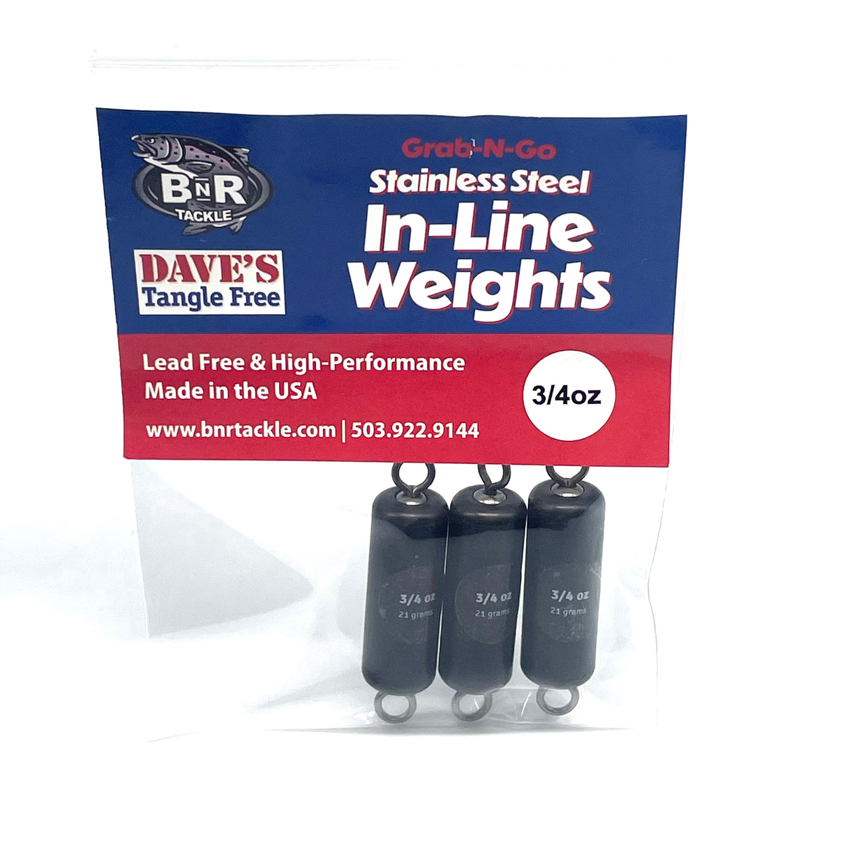 Steel In-Line Fishing Weights | Grab-n-Go Packs