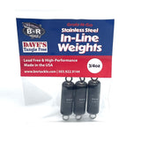 Steel In-Line Fishing Weights | Grab-n-Go Packs
