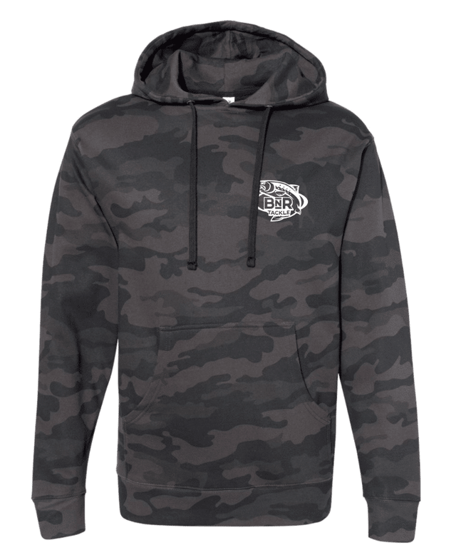 Black Camo Hoodie with White Logo BNR Tackle