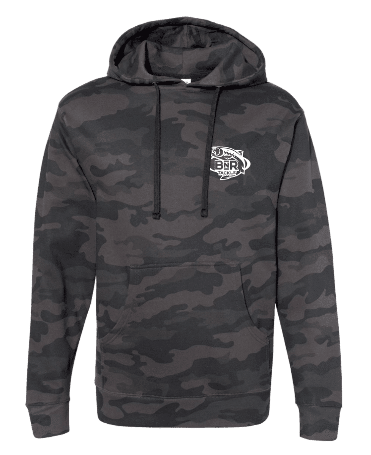 Black Camo Hoodie with White Logo