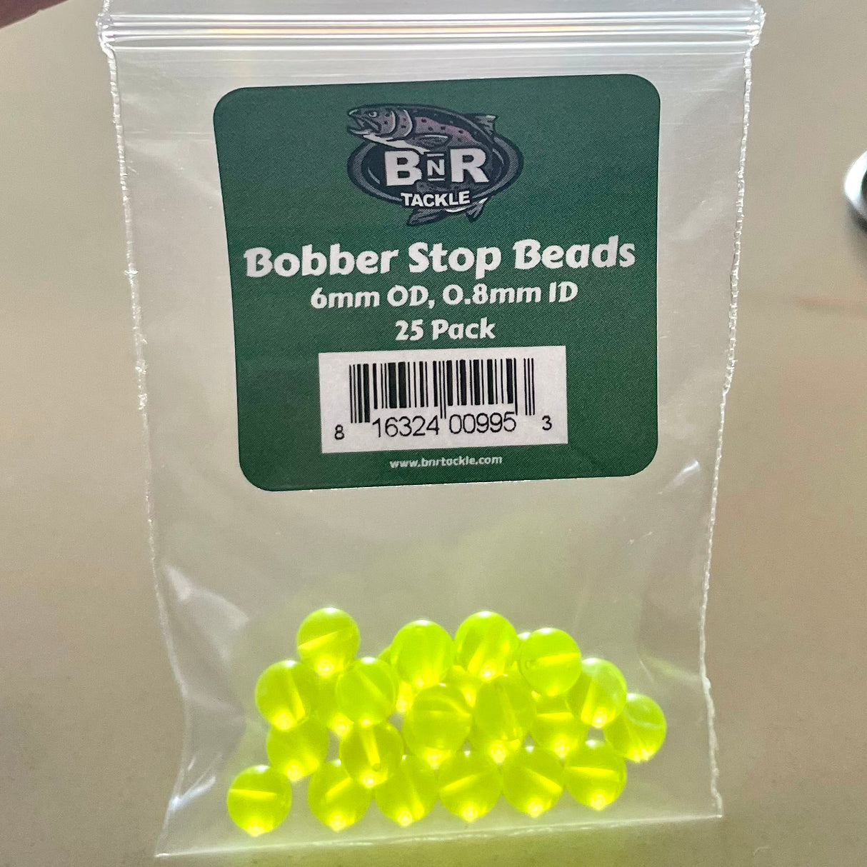 Bobber Stops Beads (25pk) Chartreuse